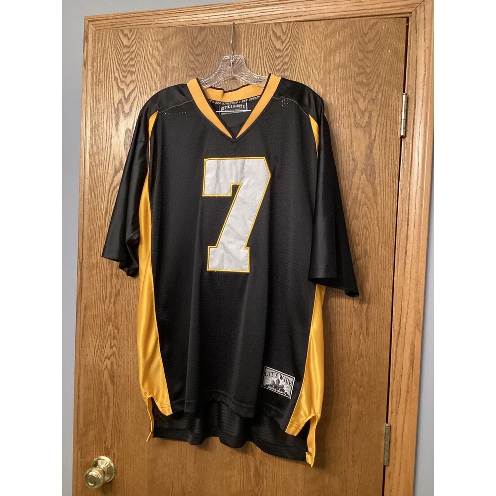 Steve & Barry's City Wide football‎ jersey XL black gold Mesh #7 Pittsburgh
